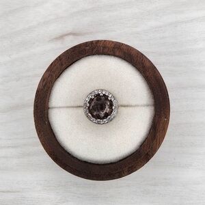 925 Sterling Silver Mauve CZ Charm